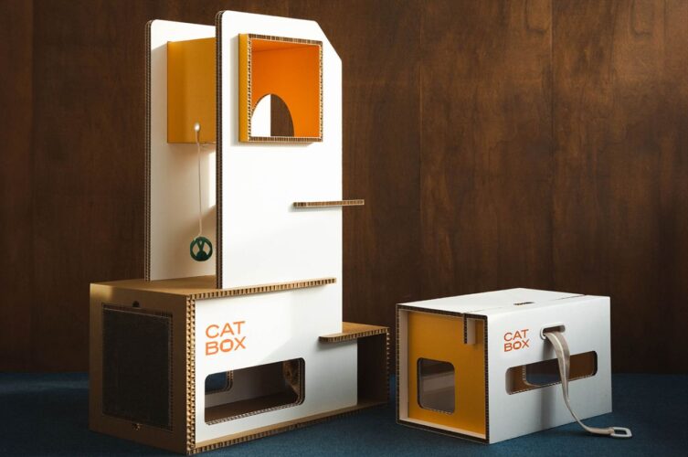 Uma torre de gato de papel para manter seus amigos felinos engajados e abraçar a realeza que eles merecem