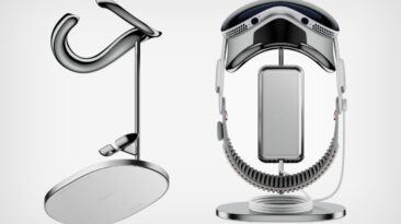 O Apple Vision Pro de US $ 3.500 merece este lindo suporte de metal cromado
