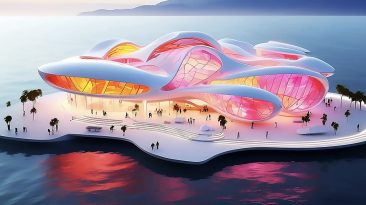 Museu de vidro flutuante gerado por IA pretende ser um símbolo de consciência ambiental e sustentabilidade
